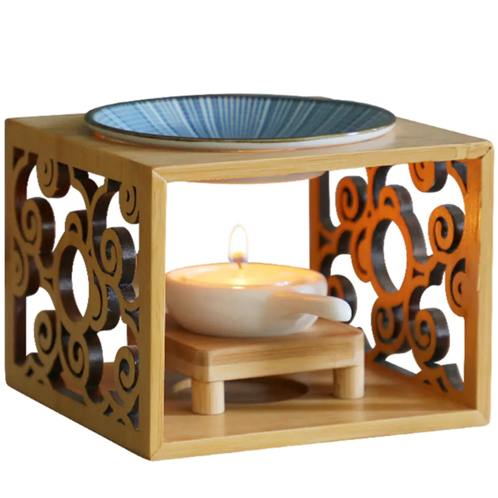 Bamboo Aroma Diffuser and Candle Holder