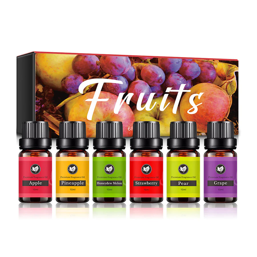 Set de Aceites Esenciales de Frutas para Difusor de Aromaterapia (10ml)